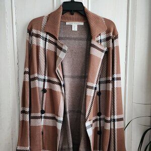 Plaid Button up Womns Cardigan Jacket Size large